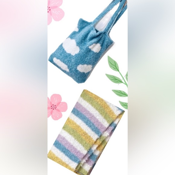 $69 Free People NWT Lined Tote Bag Matching Scarf Colorful Flower Beautiful Gift - Picture 2 of 14